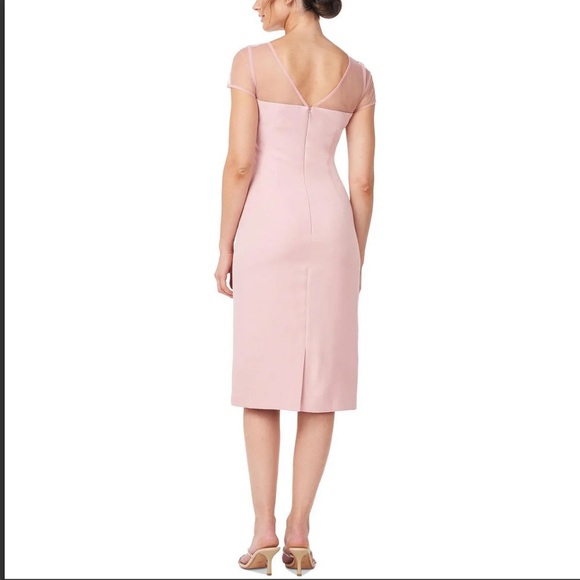 NWT JS Collections Pink Shift dress with sheer mesh/tulle top - Picture 3 of 9